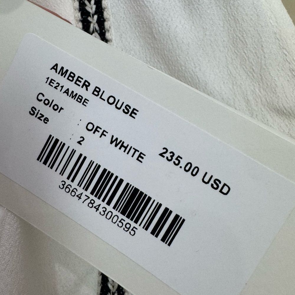 NWT BA&SH AMBER Embroidered Blouse in Ivory - Picture 11 of 13